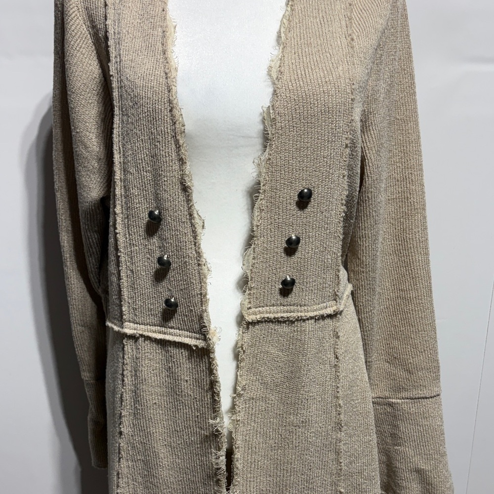 Vocal tan duster cardigan with lace bell sleeves size XL - Picture 3 of 6